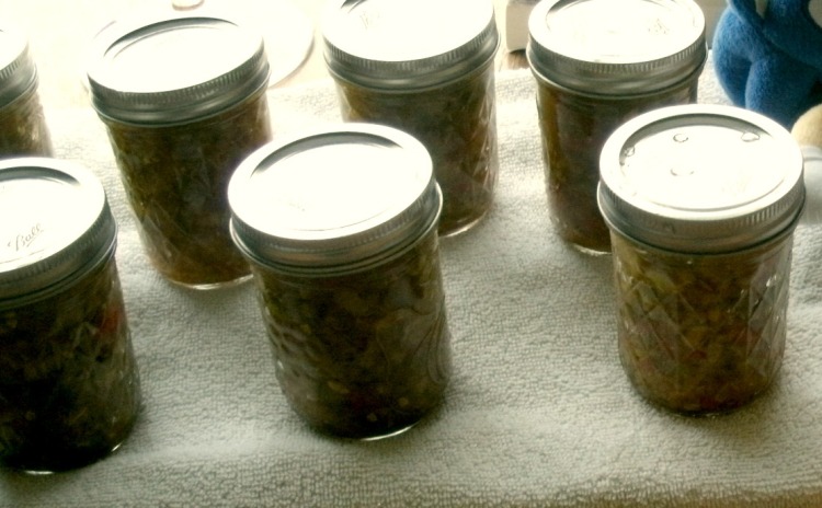 finishe jars of pickle relish