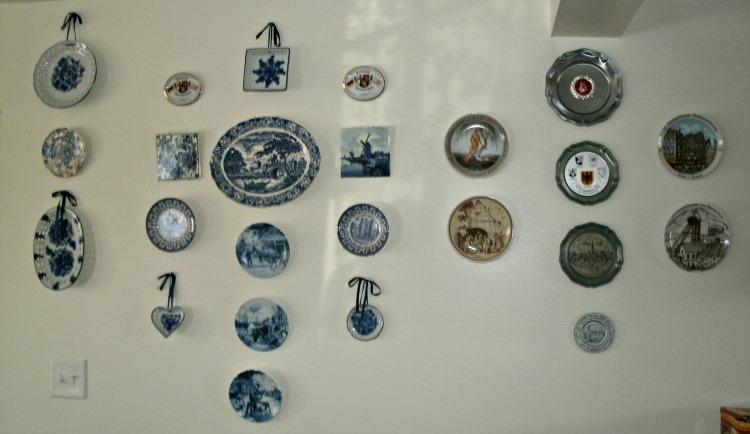 kitchen wall full of plates