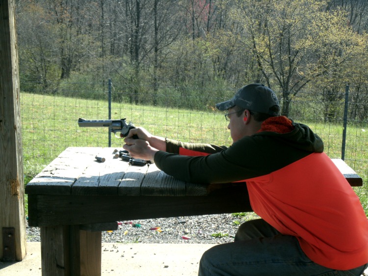Cody Powers at the range having family time
