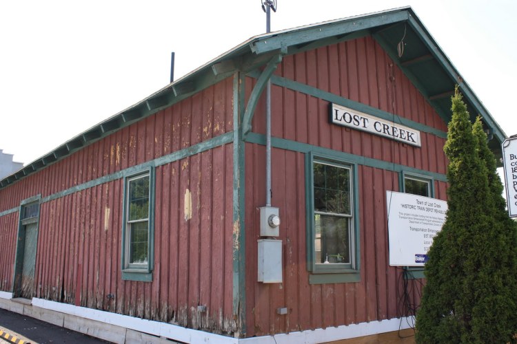 Lost Creek Depot before restoration had begone this fall 2015 
